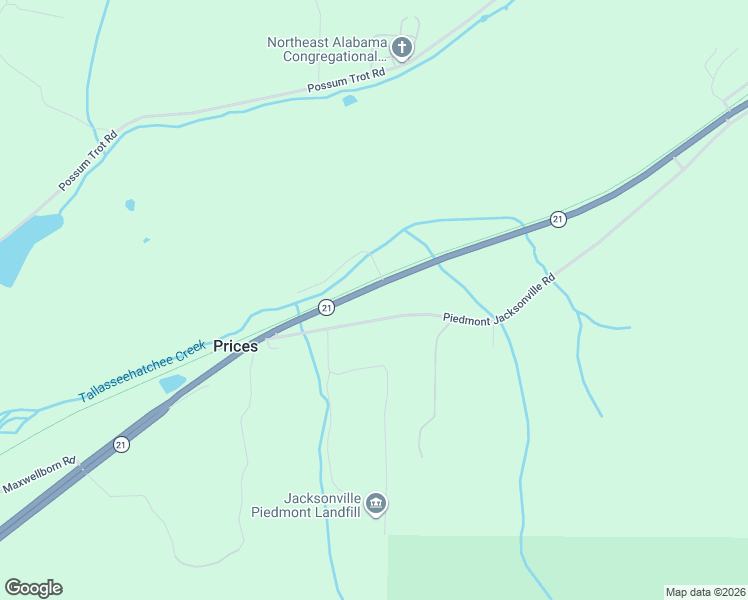 map of restaurants, bars, coffee shops, grocery stores, and more near 7268 Alabama 21 in Piedmont