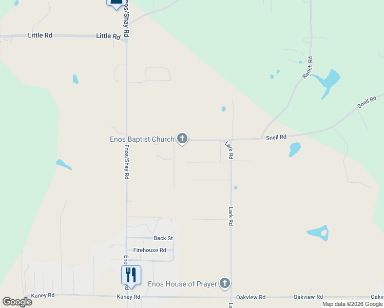 map of restaurants, bars, coffee shops, grocery stores, and more near 12195 Enos/Shay Road in Kingston