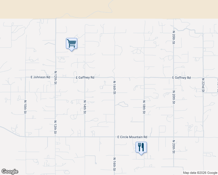 map of restaurants, bars, coffee shops, grocery stores, and more near 44812 North 16th Street in New River