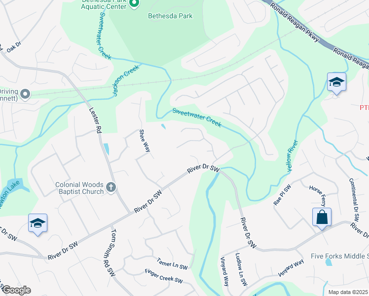 map of restaurants, bars, coffee shops, grocery stores, and more near 3510 Smoke Rise Way in Lawrenceville