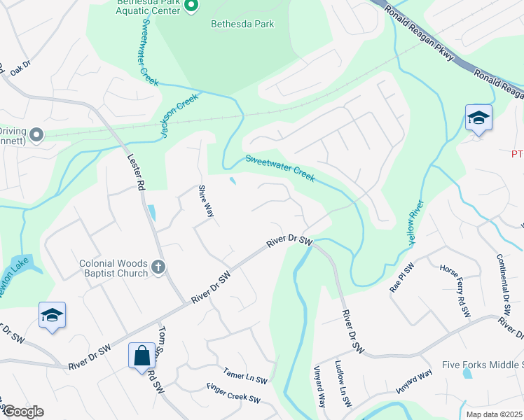 map of restaurants, bars, coffee shops, grocery stores, and more near 3510 Smoke Rise Way in Lawrenceville