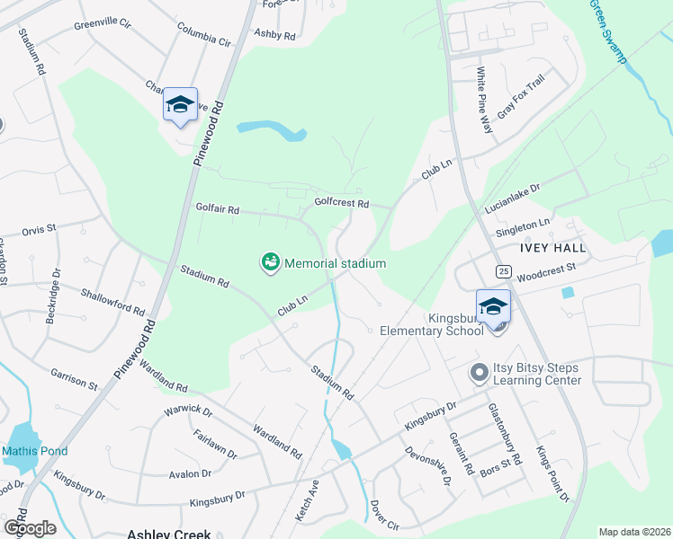 map of restaurants, bars, coffee shops, grocery stores, and more near 1004 Heather Lane in Sumter