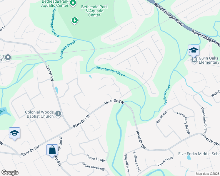 map of restaurants, bars, coffee shops, grocery stores, and more near 3470 Smoke Rise Way in Lawrenceville