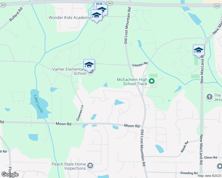 map of restaurants, bars, coffee shops, grocery stores, and more near 4638 Arrow Wind Drive in Powder Springs