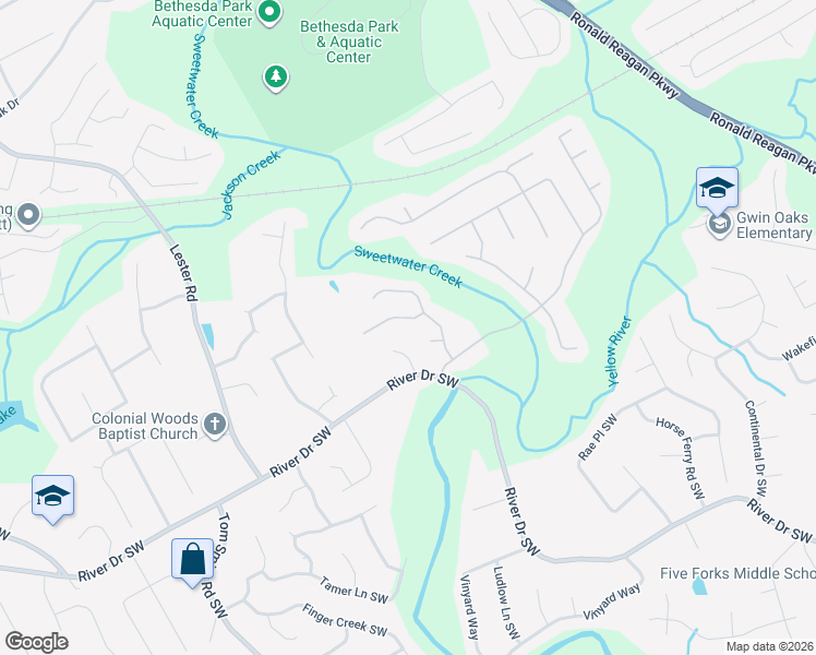 map of restaurants, bars, coffee shops, grocery stores, and more near 3470 Smoke Rise Way in Lawrenceville