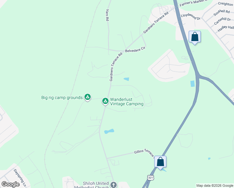 map of restaurants, bars, coffee shops, grocery stores, and more near 311 Gardners Terrace Road in West Columbia