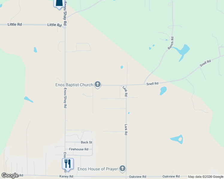 map of restaurants, bars, coffee shops, grocery stores, and more near 12195 Enos/Shay Road in Kingston