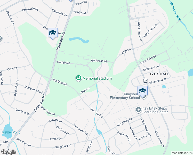 map of restaurants, bars, coffee shops, grocery stores, and more near 1004 Heather Lane in Sumter