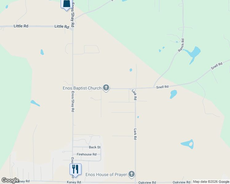 map of restaurants, bars, coffee shops, grocery stores, and more near 12195 Enos/Shay Road in Kingston