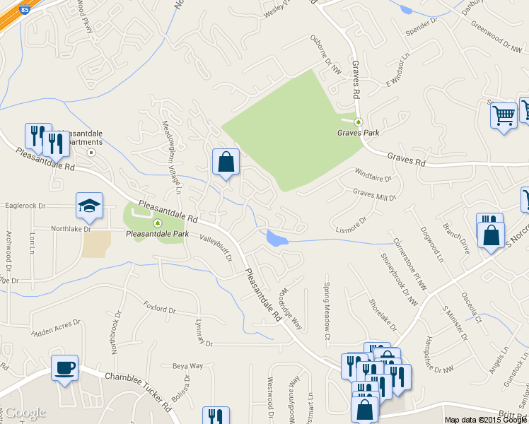 map of restaurants, bars, coffee shops, grocery stores, and more near 3924 Wolcott Circle in Doraville