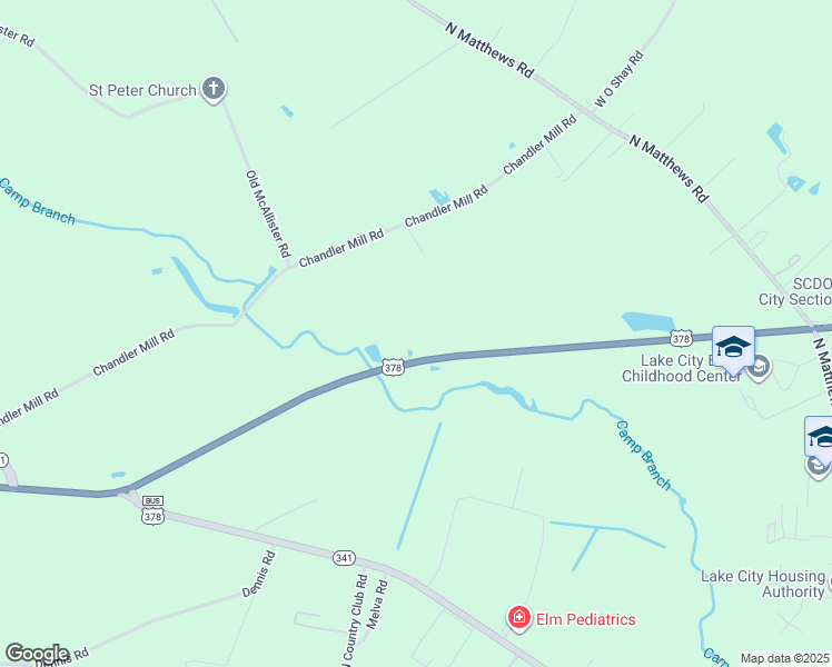 map of restaurants, bars, coffee shops, grocery stores, and more near 841 U.S. 378 in Lake City