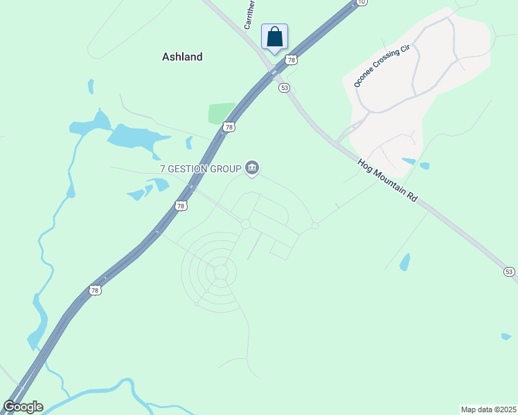 map of restaurants, bars, coffee shops, grocery stores, and more near 1479 Stolz Drive in Bogart