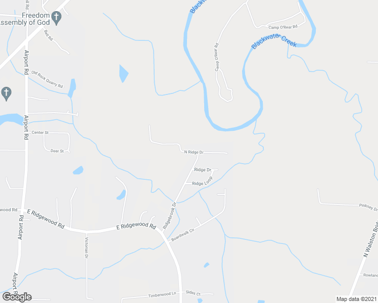 map of restaurants, bars, coffee shops, grocery stores, and more near 1400 North Ridge Drive in Jasper