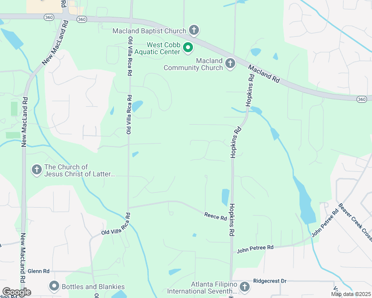 map of restaurants, bars, coffee shops, grocery stores, and more near 3663 Homewood Trail in Powder Springs