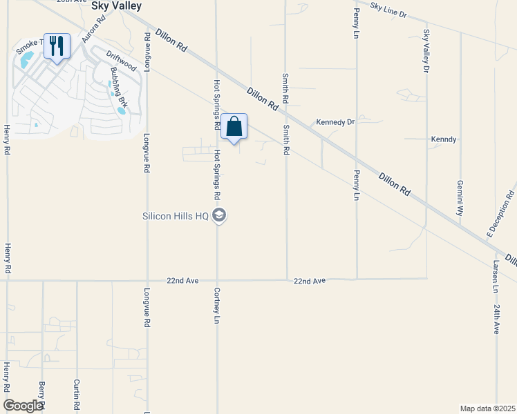 map of restaurants, bars, coffee shops, grocery stores, and more near Smith Road in Riverside County
