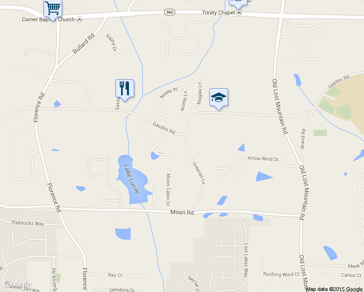 map of restaurants, bars, coffee shops, grocery stores, and more near 2532 Greenes Lane in Powder Springs