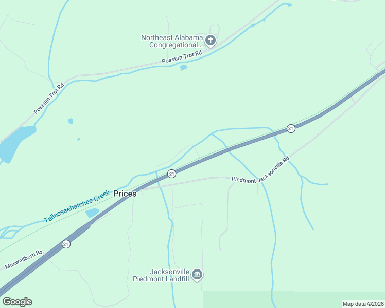 map of restaurants, bars, coffee shops, grocery stores, and more near 7268 Alabama 21 in Piedmont