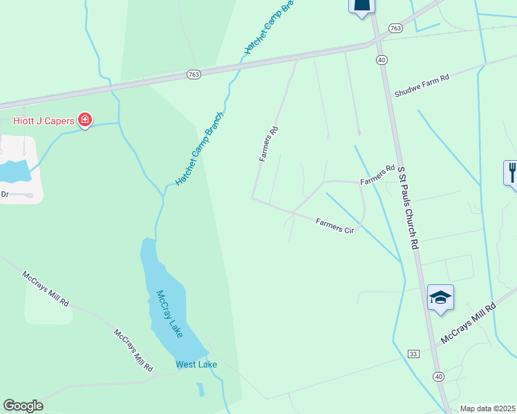 map of restaurants, bars, coffee shops, grocery stores, and more near 4425 Farmers Road in Sumter