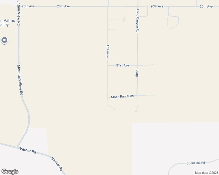 map of restaurants, bars, coffee shops, grocery stores, and more near 21155 Artesia Road in Desert Hot Springs