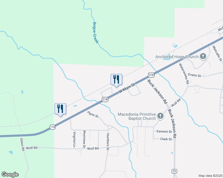 map of restaurants, bars, coffee shops, grocery stores, and more near 183-299 Julia Circle in Sulligent