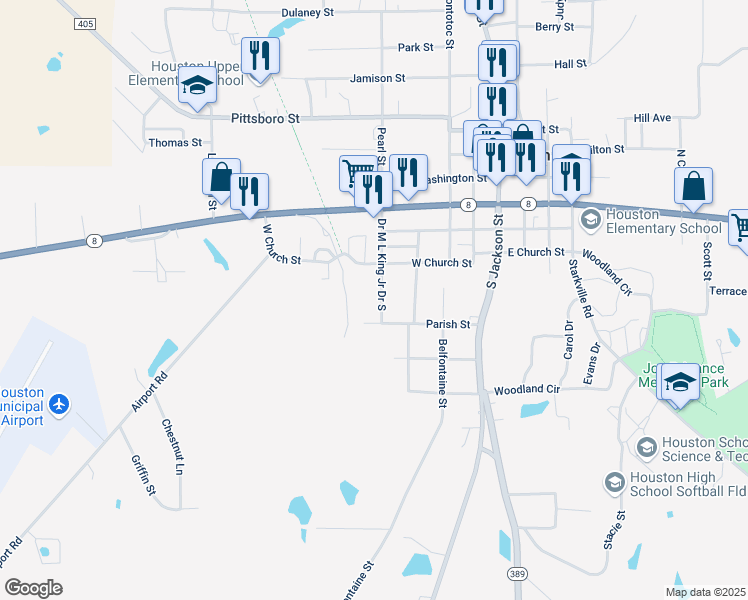 map of restaurants, bars, coffee shops, grocery stores, and more near 332-382 Dr M L King Jr Dr S in Houston