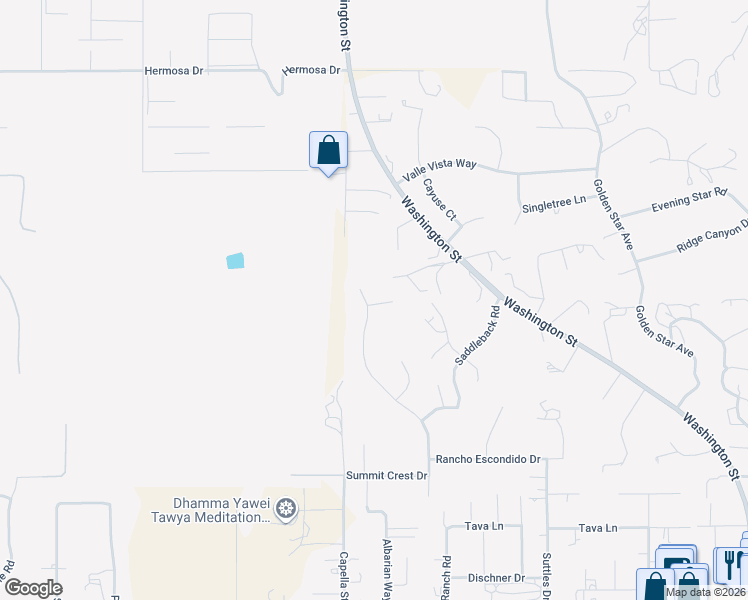 map of restaurants, bars, coffee shops, grocery stores, and more near 16066 Rancho Verde Circle in Riverside