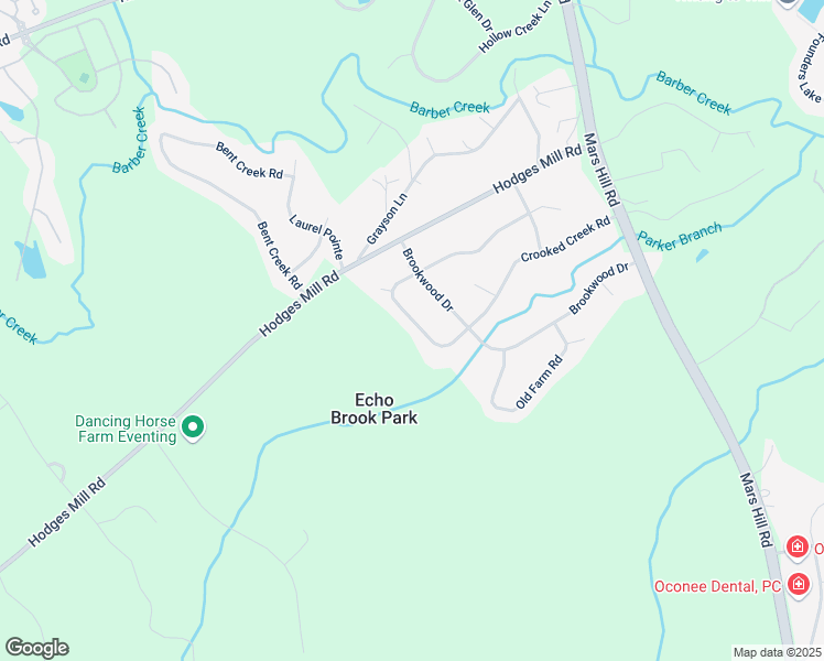 map of restaurants, bars, coffee shops, grocery stores, and more near 1321 Crooked Creek Road in Watkinsville