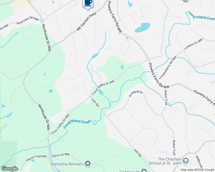 map of restaurants, bars, coffee shops, grocery stores, and more near 910 Crest Valley Drive Northwest in Atlanta
