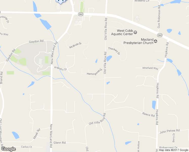 map of restaurants, bars, coffee shops, grocery stores, and more near 3947 Hemingway Drive in Powder Springs