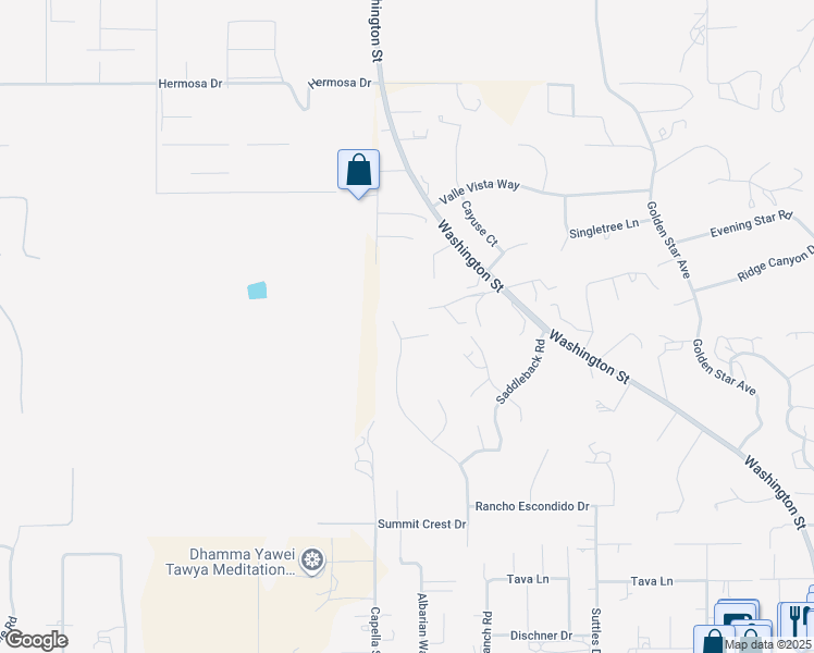 map of restaurants, bars, coffee shops, grocery stores, and more near 16066 Rancho Verde Circle in Riverside