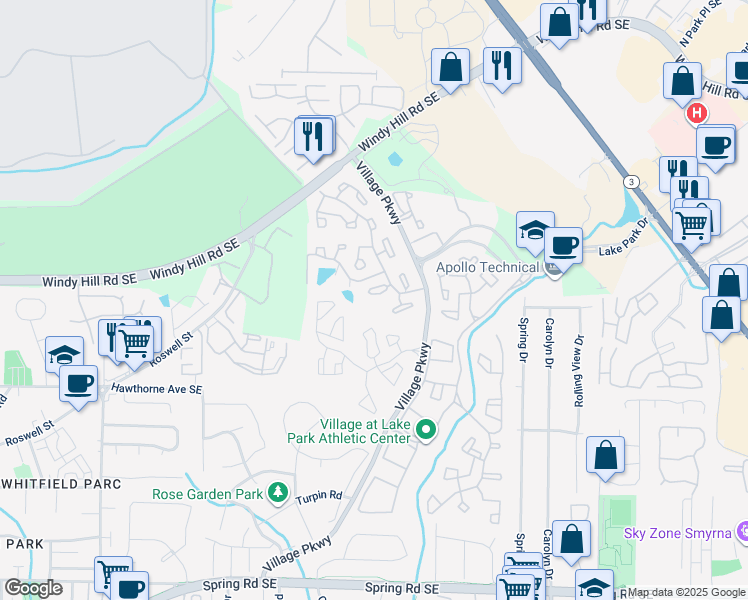 map of restaurants, bars, coffee shops, grocery stores, and more near 41 Doranne Court in Smyrna