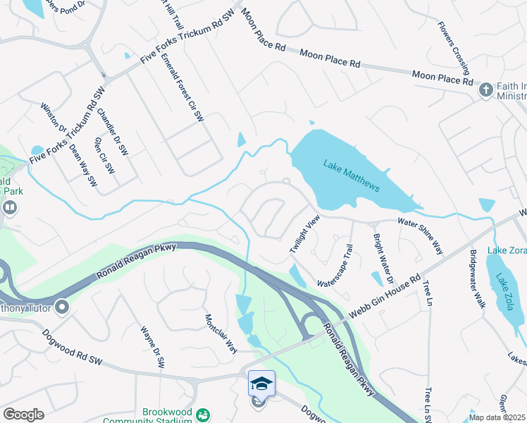 map of restaurants, bars, coffee shops, grocery stores, and more near 2484 Mossy Branch Drive in Snellville