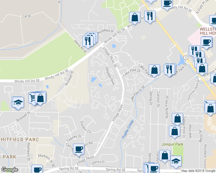 map of restaurants, bars, coffee shops, grocery stores, and more near 41 Doranne Court in Smyrna