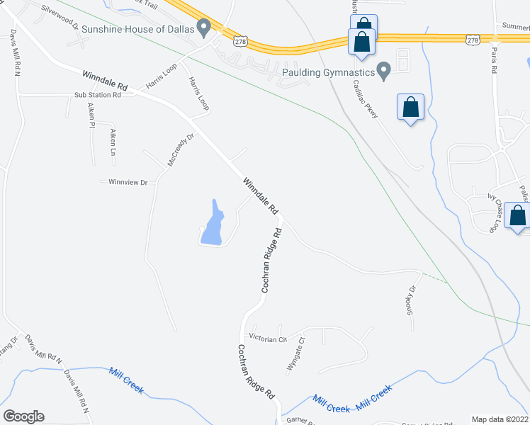 map of restaurants, bars, coffee shops, grocery stores, and more near 1378 Winndale Road in Dallas