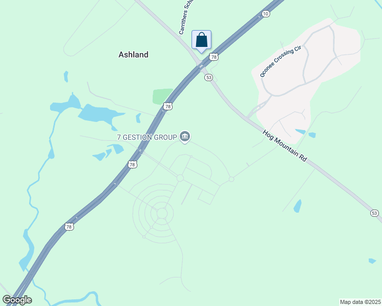 map of restaurants, bars, coffee shops, grocery stores, and more near 1695 Stolz Drive in Bogart