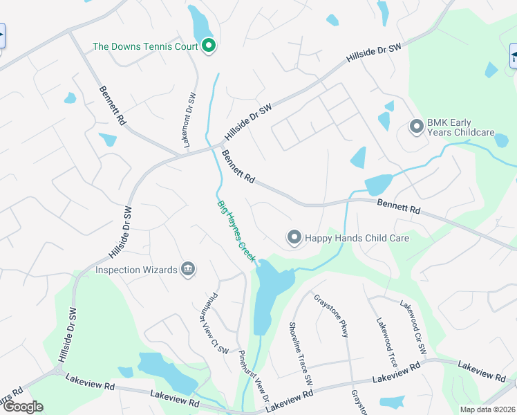 map of restaurants, bars, coffee shops, grocery stores, and more near 1120 Big Haynes Drive in Grayson