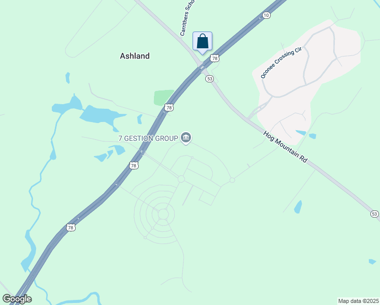 map of restaurants, bars, coffee shops, grocery stores, and more near 1695 Stolz Drive in Bogart