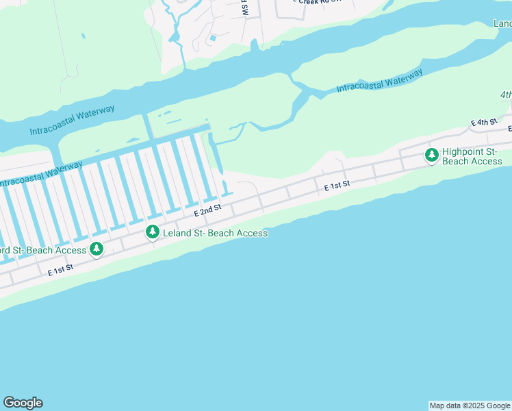 map of restaurants, bars, coffee shops, grocery stores, and more near 277 East 1st Street in Ocean Isle Beach