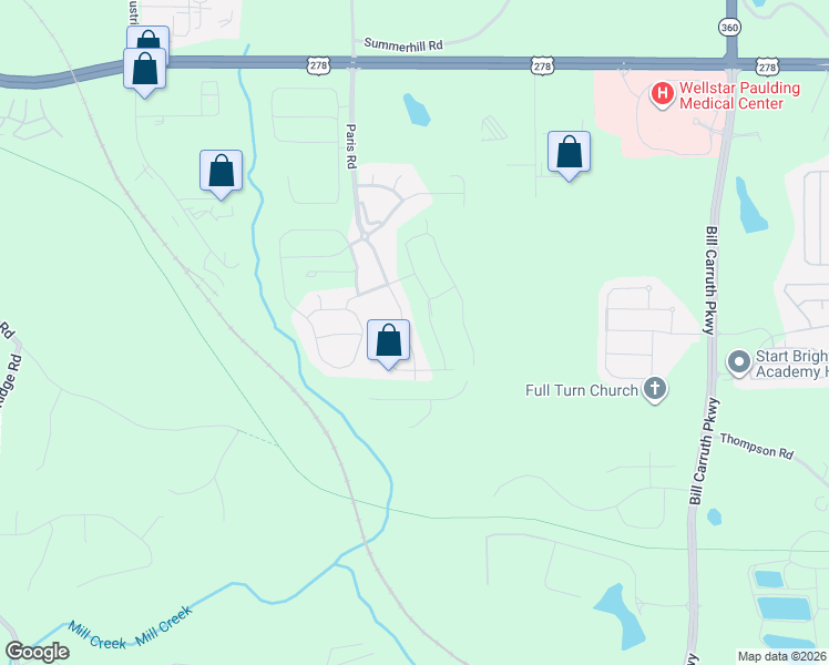 map of restaurants, bars, coffee shops, grocery stores, and more near 261 Palisades Drive in Dallas