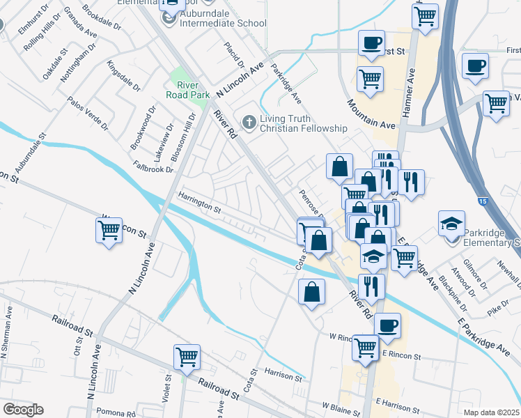 map of restaurants, bars, coffee shops, grocery stores, and more near 841 Hotspring Dr in Corona