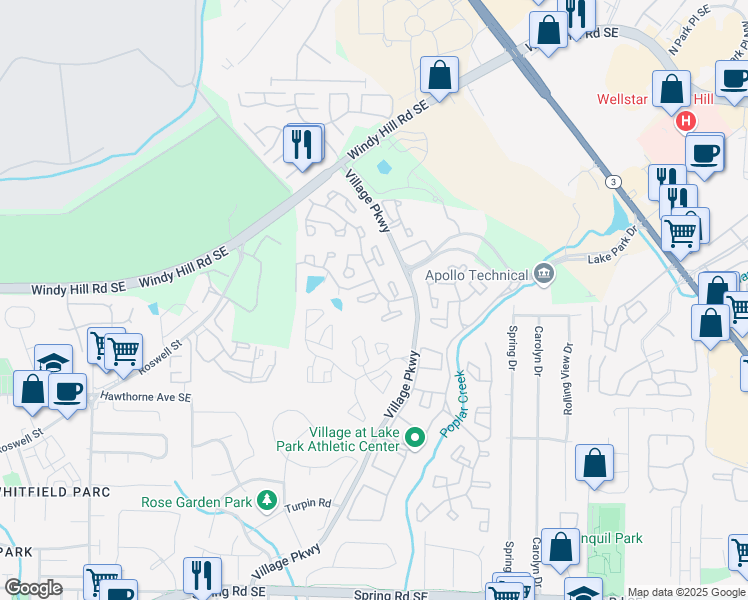 map of restaurants, bars, coffee shops, grocery stores, and more near 54 Doranne Court in Smyrna