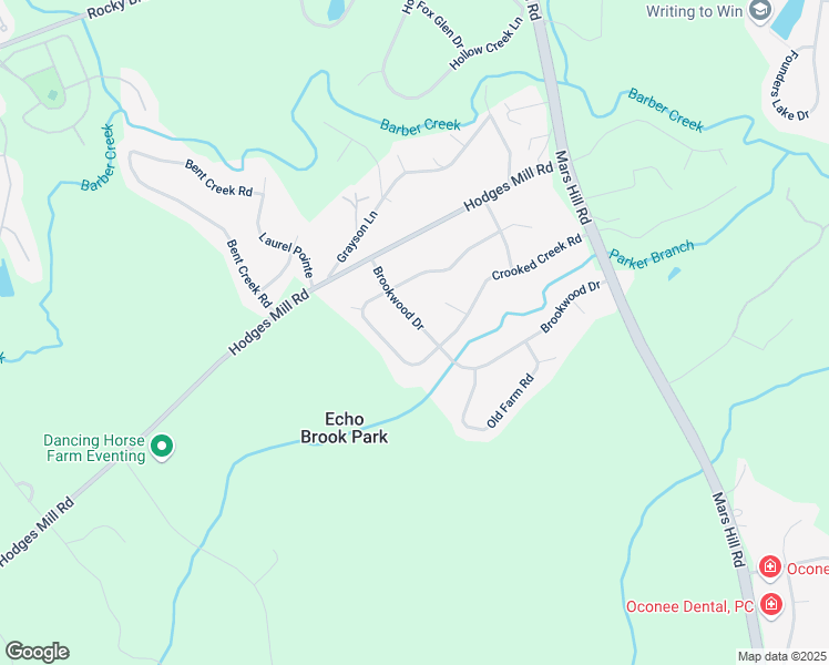 map of restaurants, bars, coffee shops, grocery stores, and more near 1291 Brookwood Drive in Watkinsville