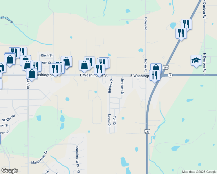 map of restaurants, bars, coffee shops, grocery stores, and more near 113 Brinkley Drive in Idabel