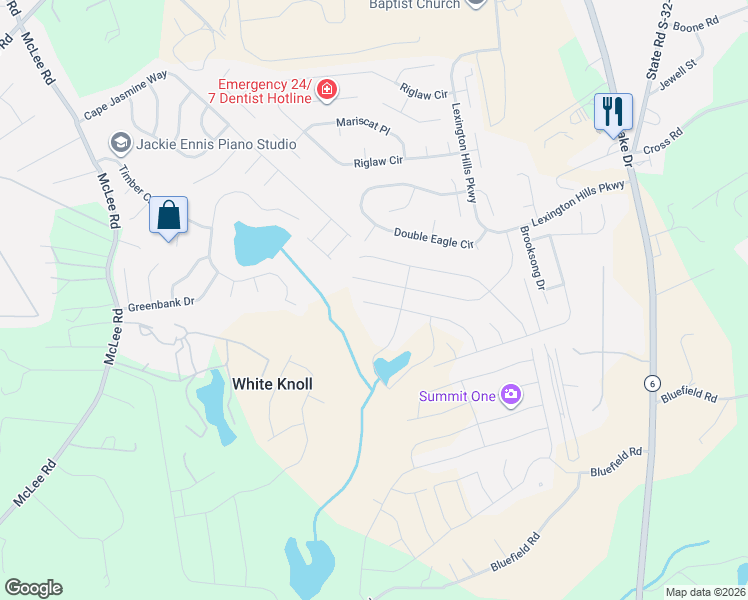 map of restaurants, bars, coffee shops, grocery stores, and more near 820 Red Solstice Court in Lexington