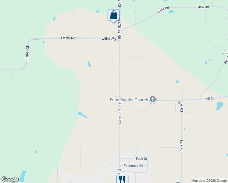 map of restaurants, bars, coffee shops, grocery stores, and more near 4783 Enos/Shay Road in Kingston