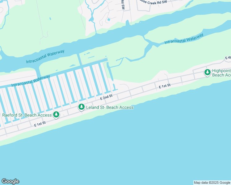 map of restaurants, bars, coffee shops, grocery stores, and more near 241 East 2nd Street in Ocean Isle Beach