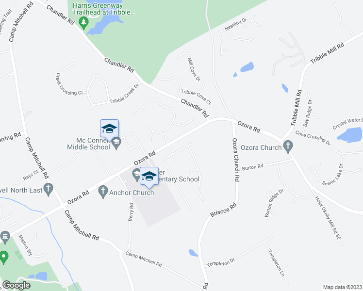 map of restaurants, bars, coffee shops, grocery stores, and more near 3152 Parks Run in Loganville
