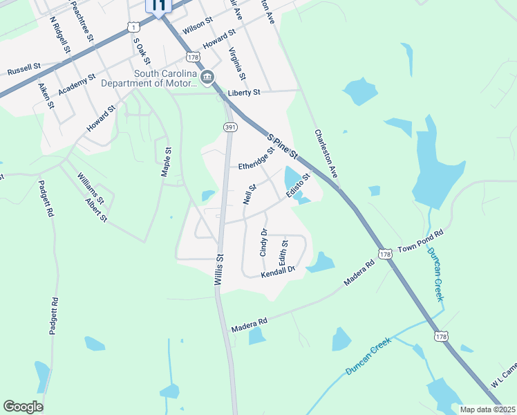 map of restaurants, bars, coffee shops, grocery stores, and more near 553 Edisto Street in Batesburg-Leesville