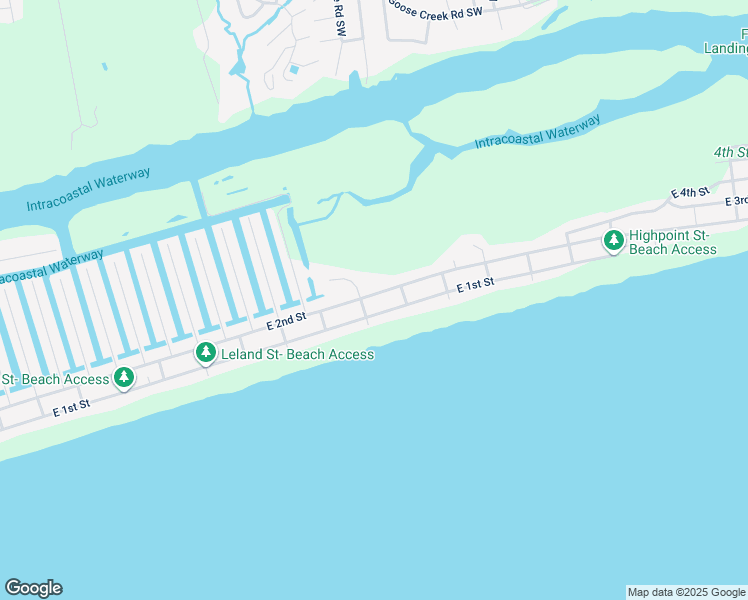 map of restaurants, bars, coffee shops, grocery stores, and more near 286 East 2nd Street in Ocean Isle Beach