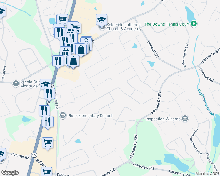 map of restaurants, bars, coffee shops, grocery stores, and more near 1431 Annapolis Way in Grayson